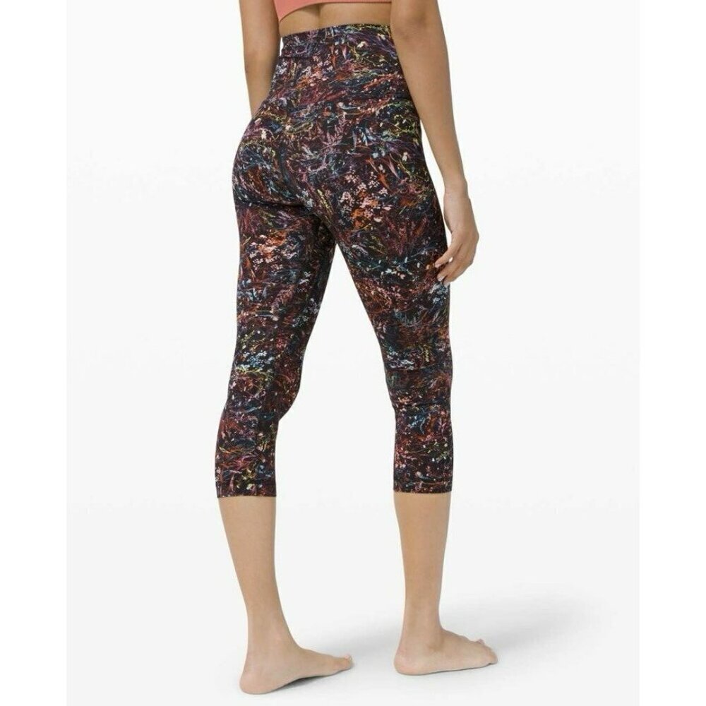 Lululemon Align Crop *21" Foliage Overlay Multi Sz 4 EUC
